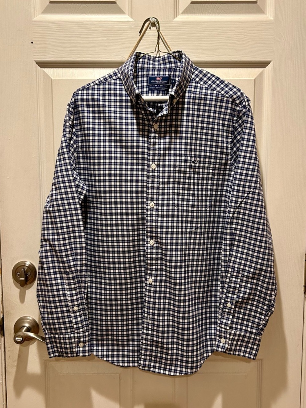 Vineyard Vines Men's Navy & White Check Button-Down Shirt